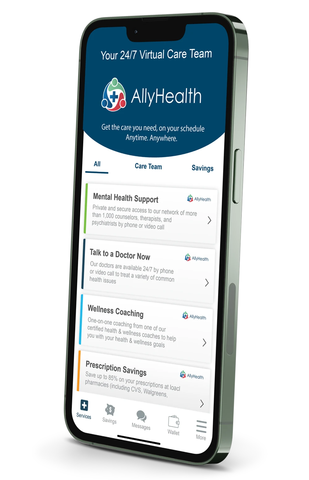 AllyHealth Mobile App on Phone